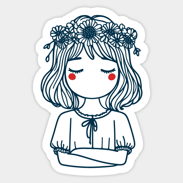 Flower Crown Girl Sticker by Saysaymeme